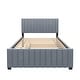 preview thumbnail 11 of 22, Full Size Velvet Upholstered Platform Bed with Twin Size Trundle,Selected Velvet Fabric