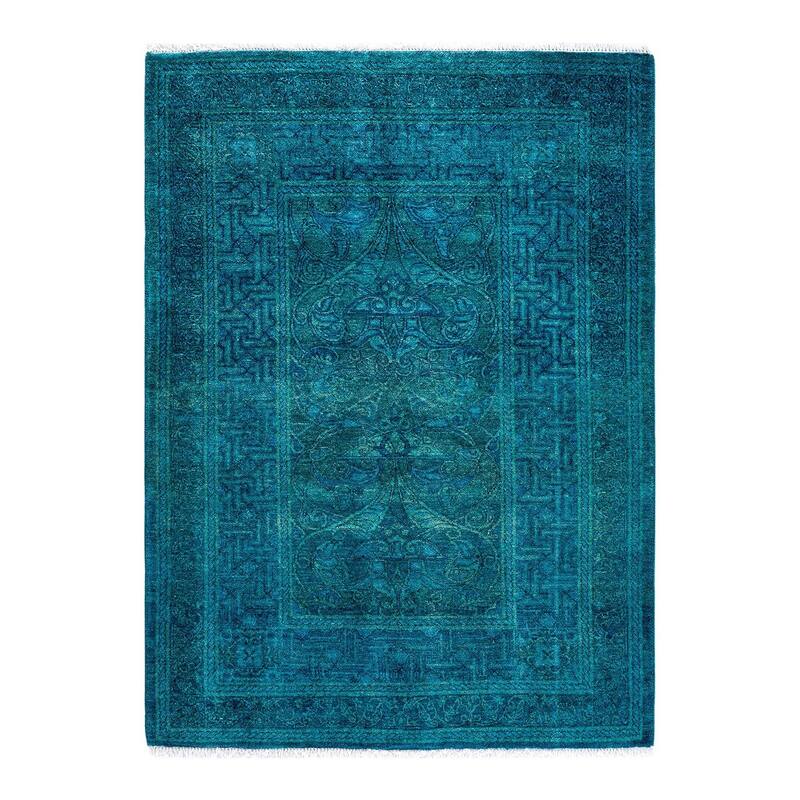 Contemporary Overdyed Wool Hand Knotted Area Rug - 2' 9" x 3' 8"
