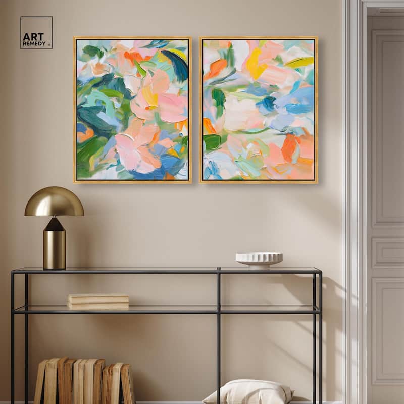 Chromatic Layers Canvas Set of 2 by Art Remedy