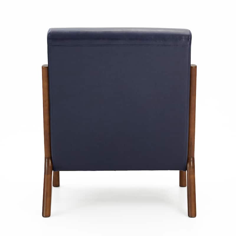 Glitzhome Set of 2 30.75"H Mid-Century Modern PU Leather Accent Chairs with Cushion - 25.75"W x 33.75"D x 30.75"H