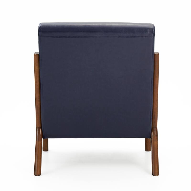 Glitzhome Set of 2 30.75"H Mid-Century Modern PU Leather Accent Chairs - 25.75"W x 33.75"D x 30.75"H