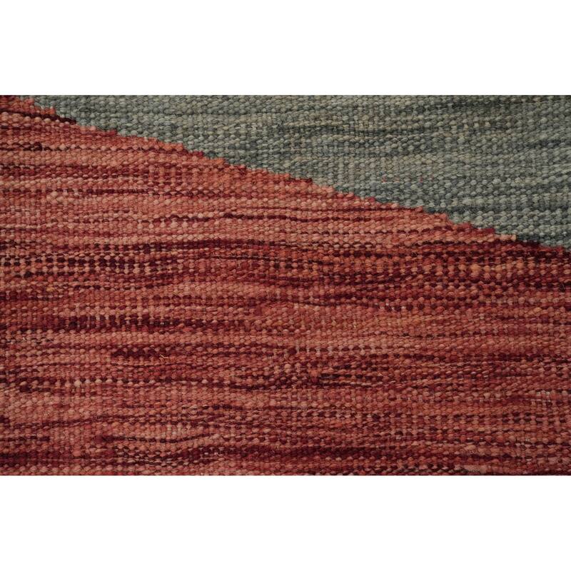 Hand Woven Oriental 100% Wool Carpet Southwestern Modern Multi-Colored Kilim Area Rug - 9' 7'' X 8' 0''