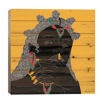 Ponder Print On Wood by Aislinn Finnegan - Multi-Color