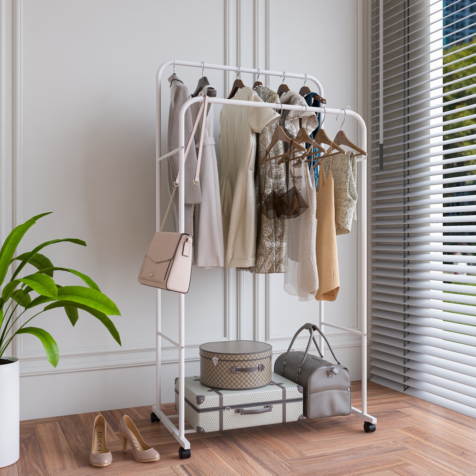 Rod stand for clothes shop