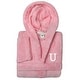 preview thumbnail 11 of 78, Sweet Kids 100% Polyester SUPER PLUSH Double Brushed Hooded Bathrobe with White Bookman Monogram U - Large