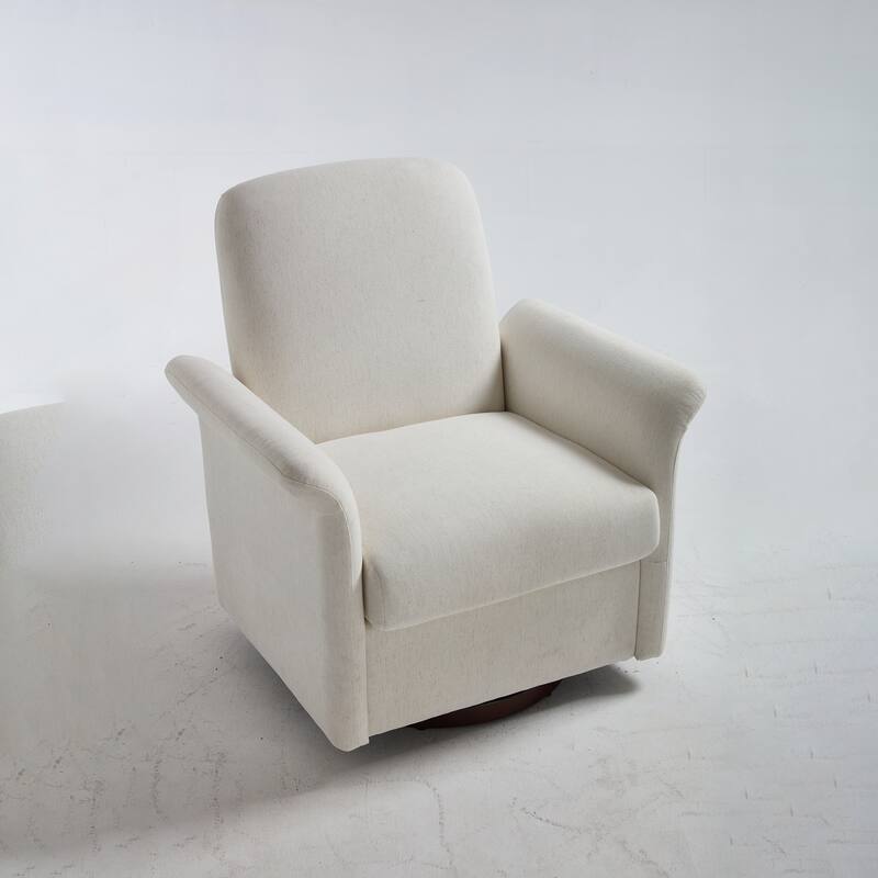 Modern Barrel Armchair with Wood Base