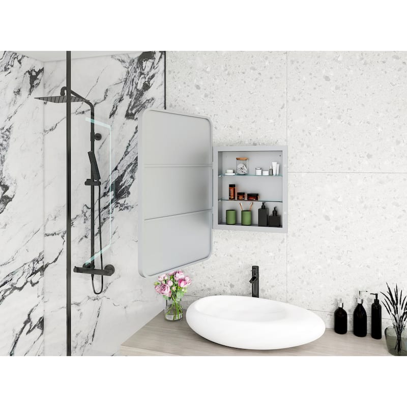 Roomfitters Rectangle Medicine Cabinet with Mirror, Wall Mounted Bathroom Storage