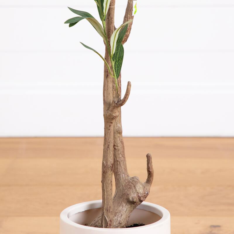 Minimalist Olive Potted Artificial Tree - 7' - Green