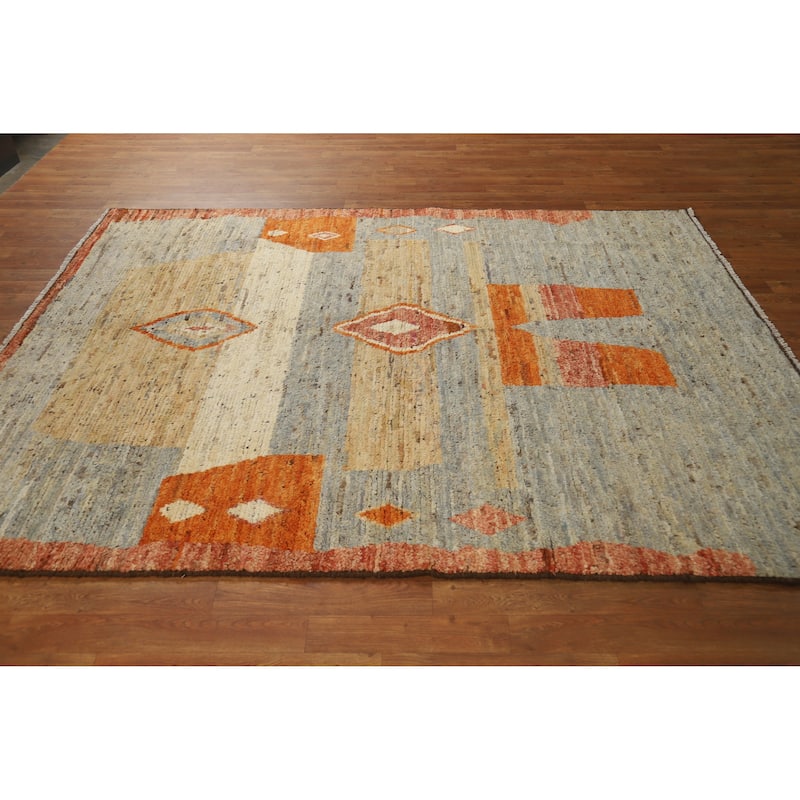 Tribal Moroccan Area Rug Handmade Multi-Color Wool Carpet - 6'0" x 7'9"