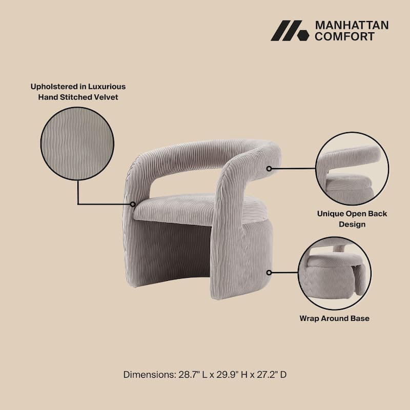 Manhattan Comfort Modern Corvette Velvet Dining Chair