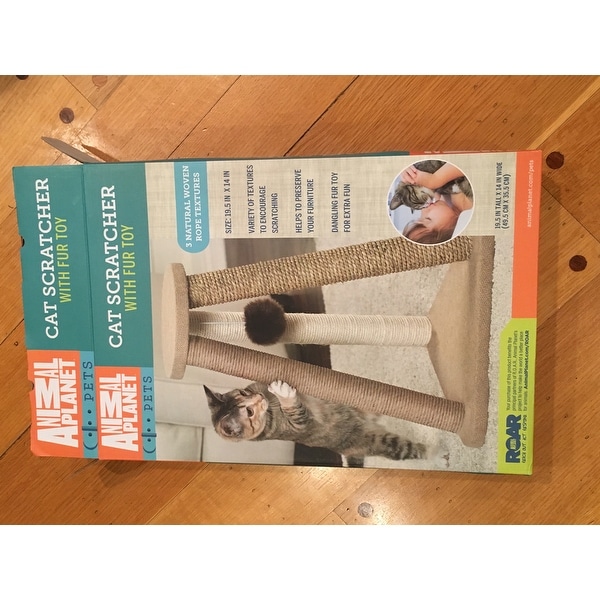 animal planet cat scratcher with fur toy