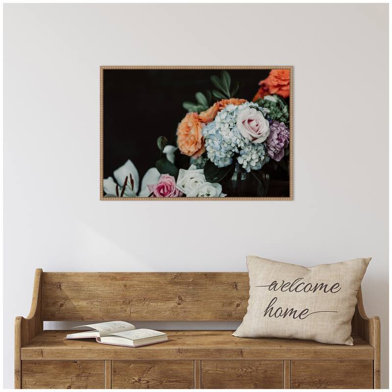 Kate and Laurel Sylvie Hydrangea Crush Framed Canvas by Alicia Abla