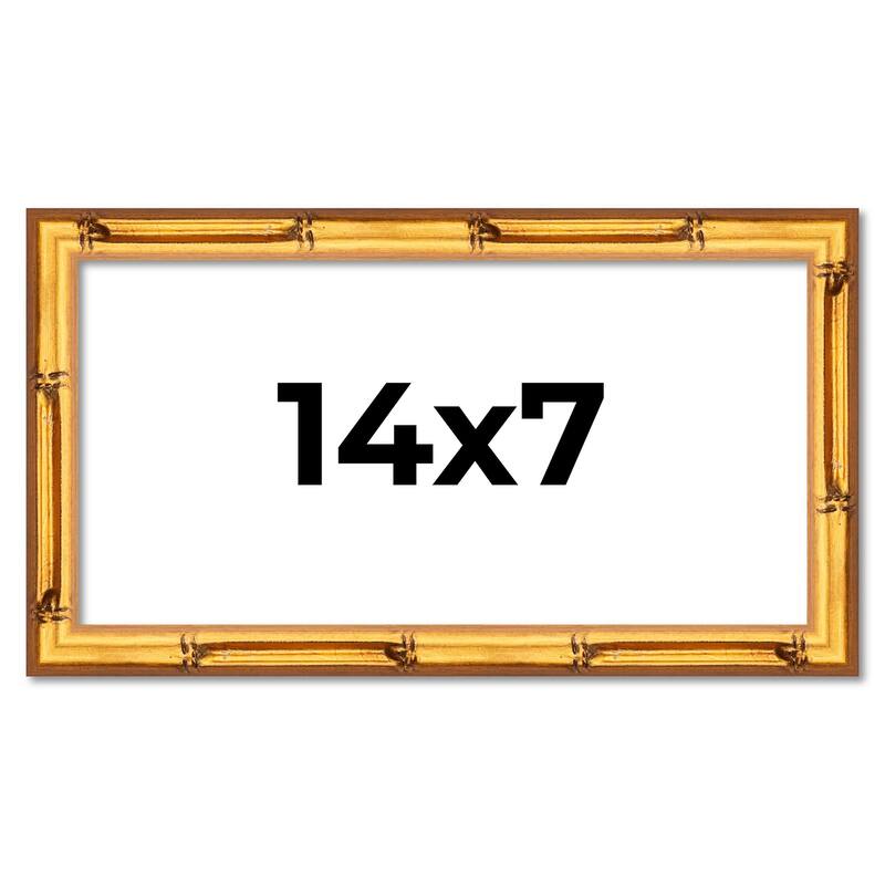 14x7 Frame Gold Bamboo Picture Frame - Complete Modern Photo Frame