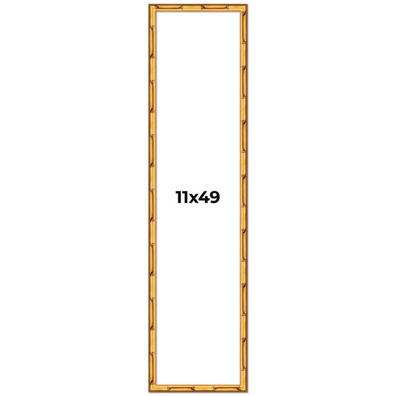 11x49 Frame Gold Bamboo Picture Frame Modern Photo Frame Includes UV Acrylic Shatter Guard Front Acid Free Foam Backing Board