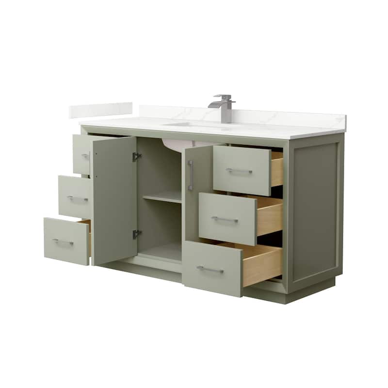 Wyndham Collection WCF414160S-QTZ-UNSMXX Strada 60" Free Standing