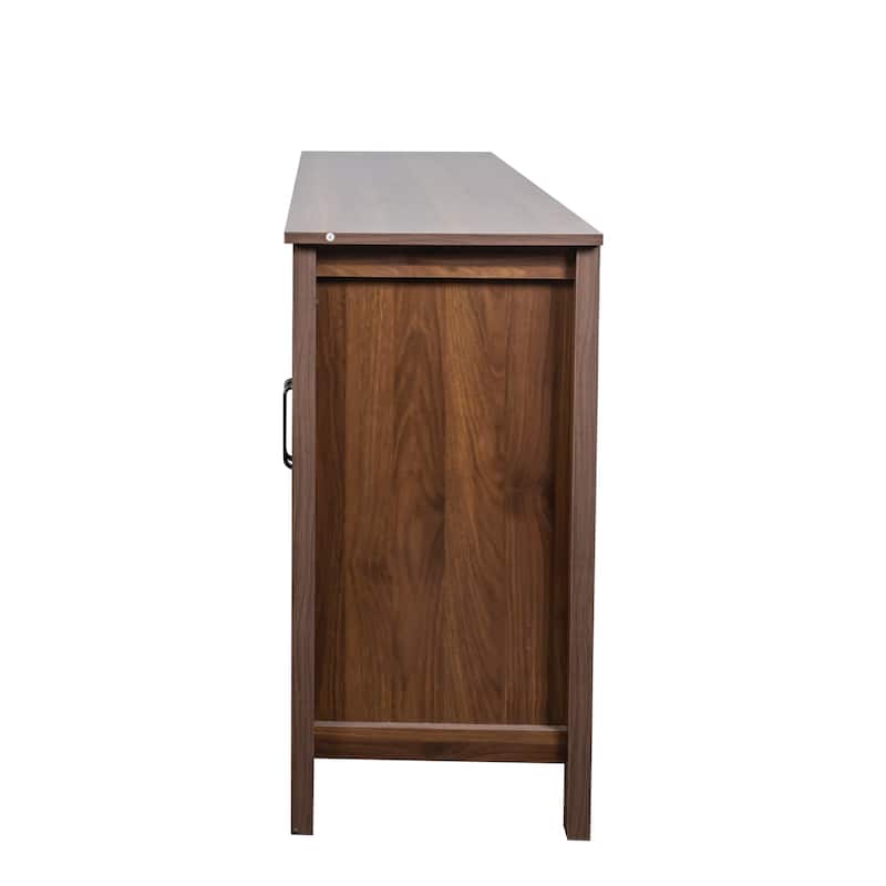 Cabinet with 4 Doors and 4 open shelgves,Freestanding Sideboard Storage Cabinet Entryway Floor Cabinet for Living Room O