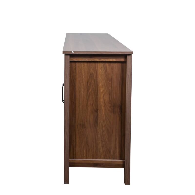GDF Studio - Judland Rustic 31.50" Tall Freestanding Sideboard Storage Cabinet with Doors and Open Shelves