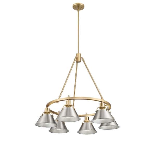 slide 1 of 1, Orwell 6-Light Chandelier in Brushed Champagne Bronze with Pewter - Gold