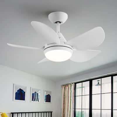 30 In Intergrated LED Ceiling Fan Lighting with White ABS Blade
