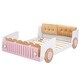 preview thumbnail 4 of 8, Full Size Car-Shaped Platform Kids Bed Frame with Soft Cushion Headboard, Built-in Footboard Shelves, and Fun Design, White