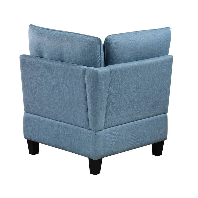 Dorian 30" Textured Fabric Corner Seat - Hidden Storage, Button-Tufted
