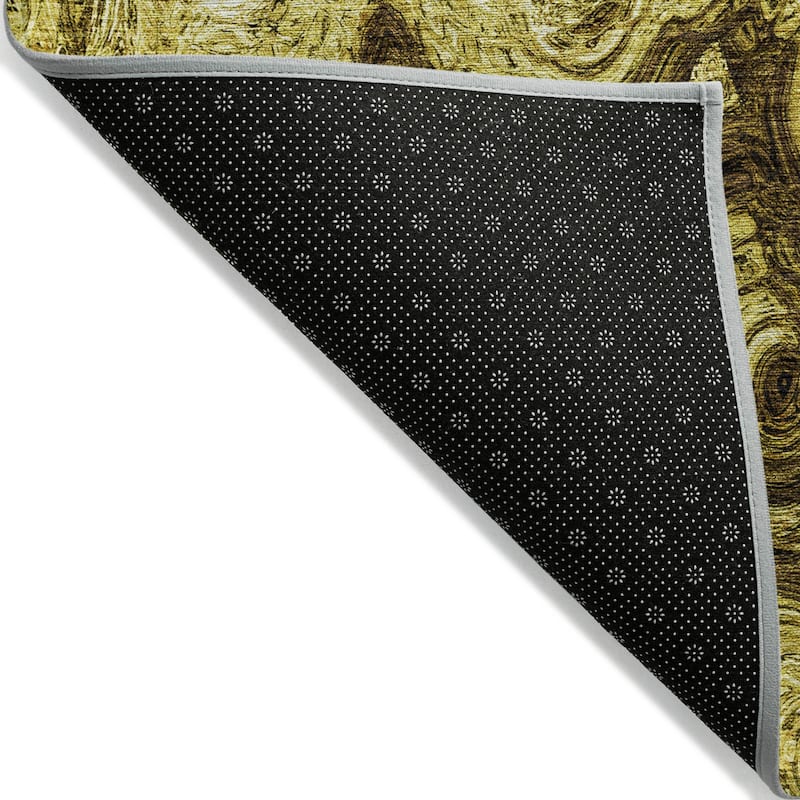 Machine Washable Indoor/ Outdoor Chantille Abstract Waves Rug