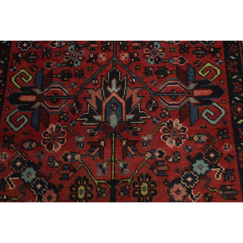 Hand Knotted Oriental 100% Wool Carpet Traditional Floral Oranges & Rust Tabriz Runner Rug - 10' 11'' X 2' 10''