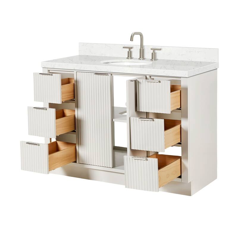 Ariel P48CQOVO Milan 48" Free Standing Single Basin Vanity Set with