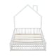 preview thumbnail 29 of 28, Full Size House Platform Bed with Guardrail, Natural Pine Wood Finish