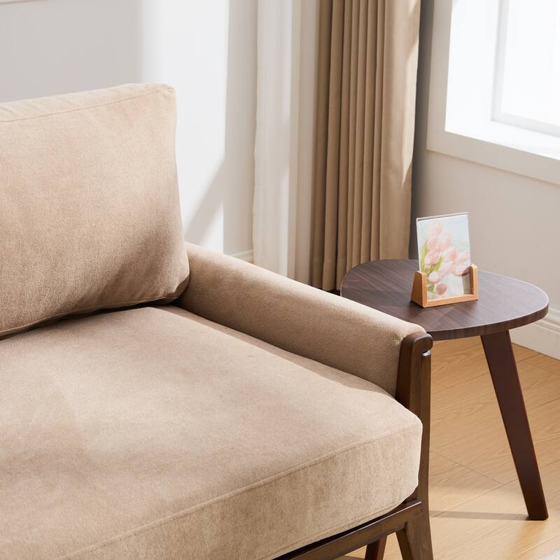 Christopher Knight Home - Mid-Century Modern 3-Seater 74" Upholstered Sofa with Solid Wood Frame