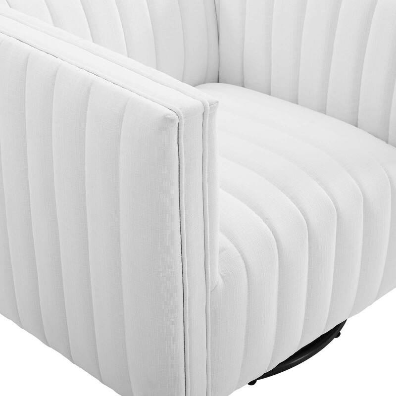 Perception Tufted Swivel Upholstered Armchair