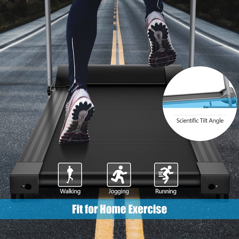 Goplus 1100W Folding Treadmill Electric Support Motorized Power