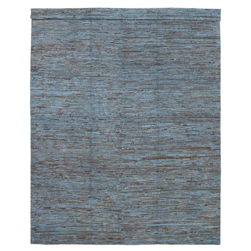 ECARPETGALLERY Hand-knotted Finest Peshawar Ziegler Blue Wool Rug - 9'4 x 12'10 - Light Blue - 9'4 x 12'10