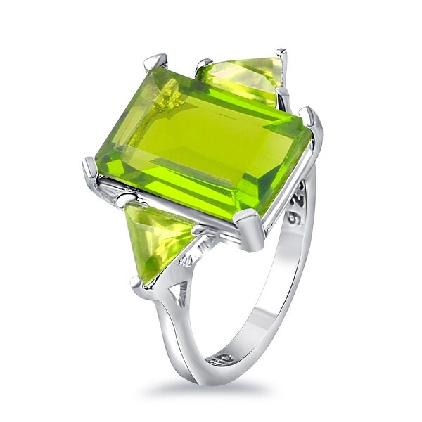 Multi Color Gemstones 925 Sterling Silver Octagon, Triangle 3-Stone Rings by Orchid Jewelry. Opens flyout.