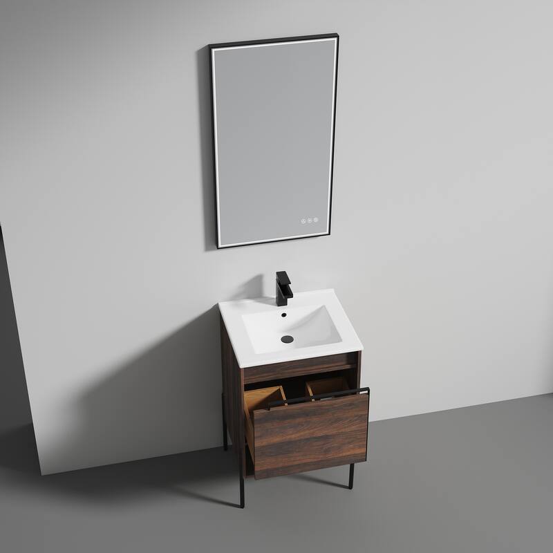 Blossom Turin 20 Inch Freestanding Bathroom Vanity with Ceramic Sink