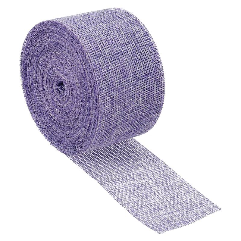 Burlap Fabric Ribbon, Wired Jute Crafts Roll for Wrapping Decoration