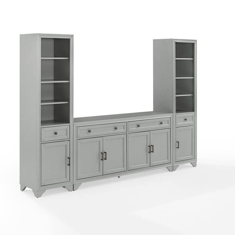 Crosley Tara 3Pc Sideboard And Bookcase Set - 15"x97"x67.63"