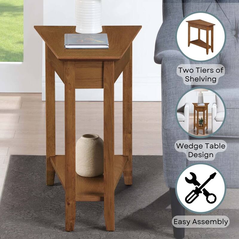 Convenience Concepts American Heritage Wedge End Table with Shelf