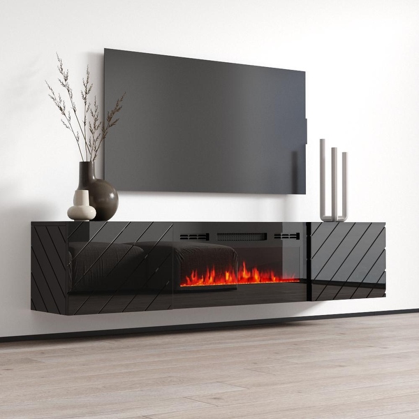 Wall mounted fireplace tv stand hotsell