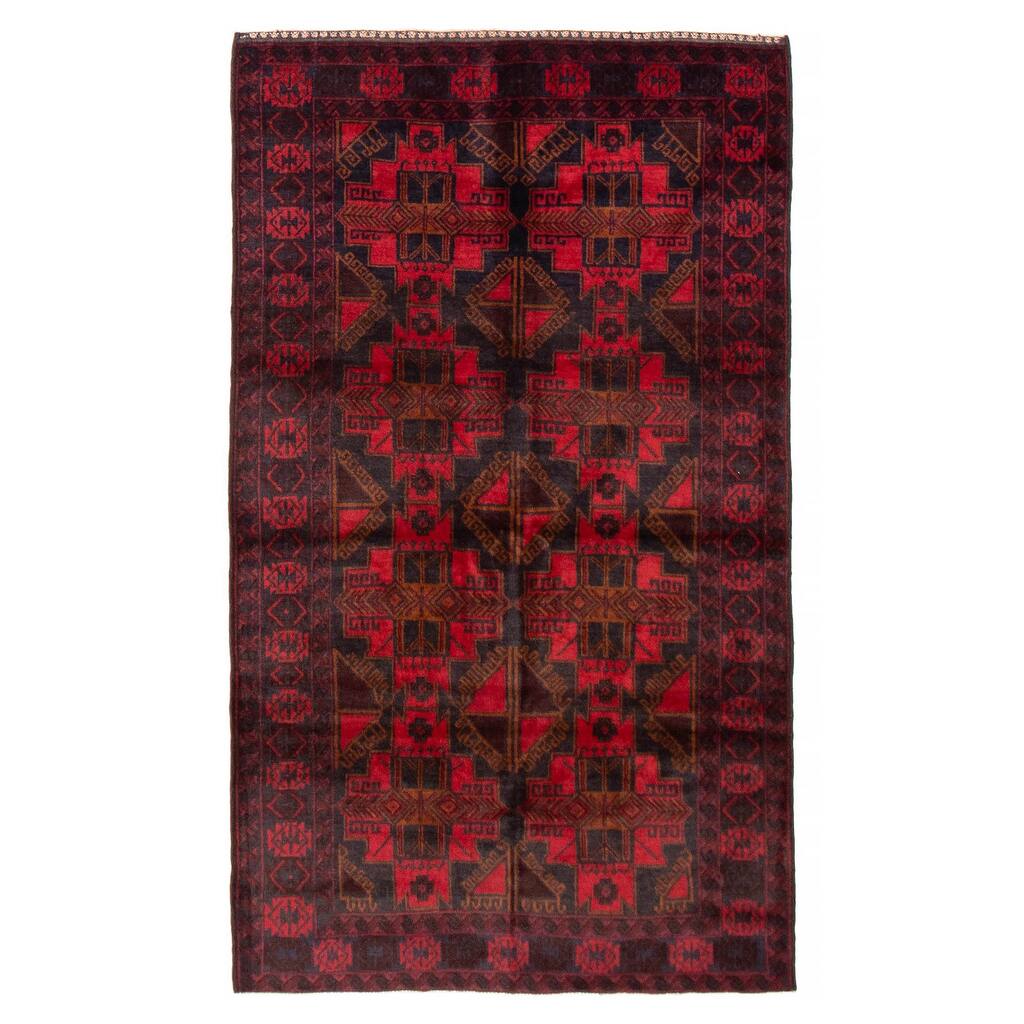 Teimani Red Rug 3'10" x 6'7" - 3'10 x 6'7