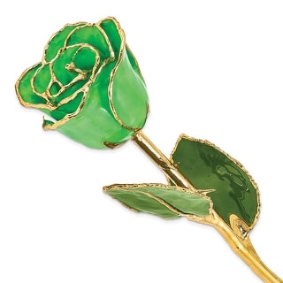Curata Lacquer Dipped Gold Trimmed Geo Green Real Rose - Bed Bath ...