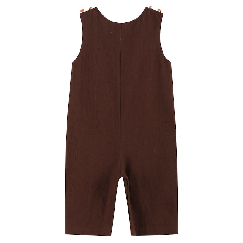 Brown Happy Thanksgiving Turkey Overalls