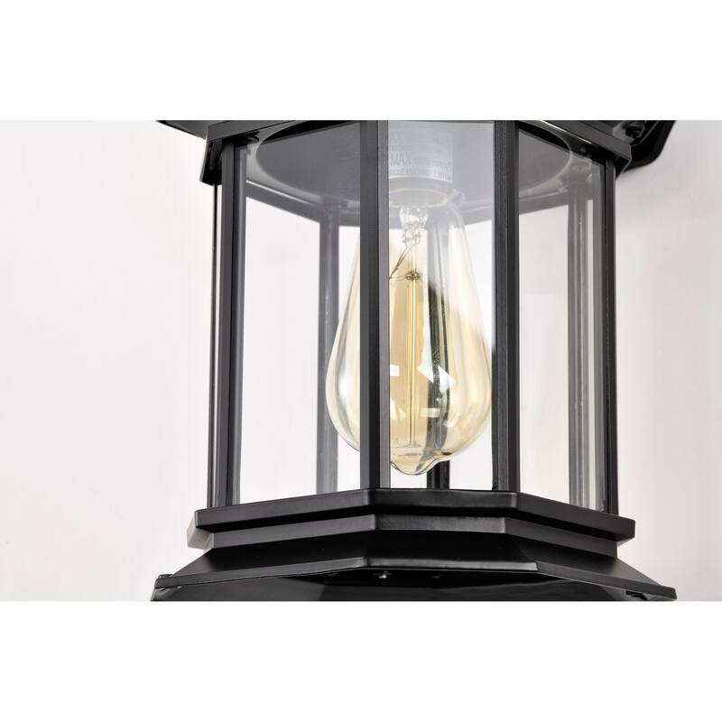 Hopkins Outdoor Large Wall Light Matte Black Finish Clear Glass