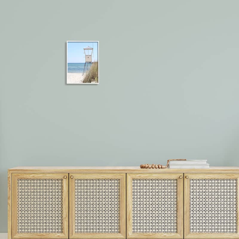 Stupell Summer Beach Hut Clear Skies Framed Giclee Art by Kim Allen