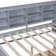preview thumbnail 27 of 43, USB Ports on L-Shape Storage Headboard Bed Frame, Wooden DayBed Sofa Bed, Wooden Slat Platform Bed with 2 Drawers