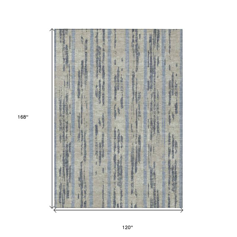 HomeRoots Striped Transitional Rectangle Outdoor Rug
