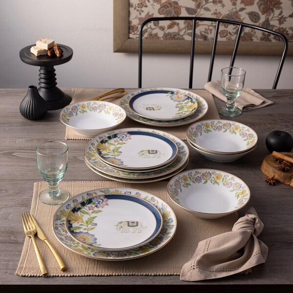 Noritake Tusker Garden 12-Piece Dinnerware Set, Service for 4