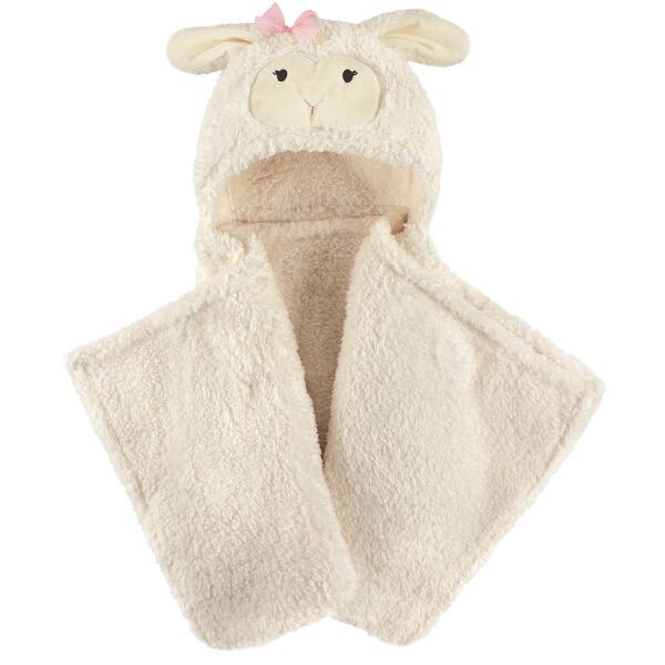 slide 1 of 1, Hudson Baby Infant Girl Hooded Animal Face Plush Blanket, Girl Lamb, One Size - Girl Lamb - One Size One Size - Girl Lamb
