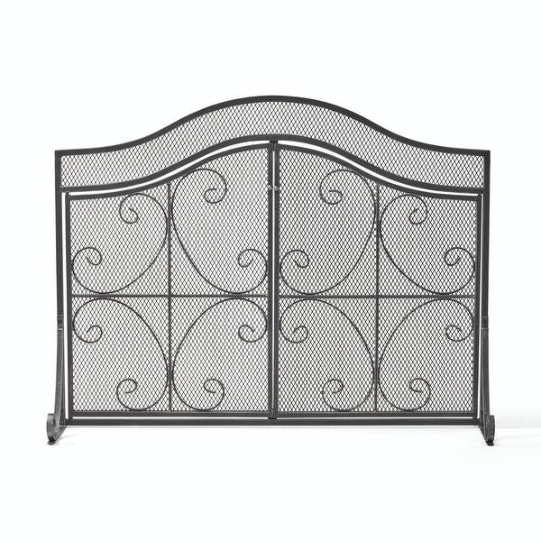 Shop 41 Black And Silver Contemporary 3 Paneled Fireplace Screen Overstock 30350720