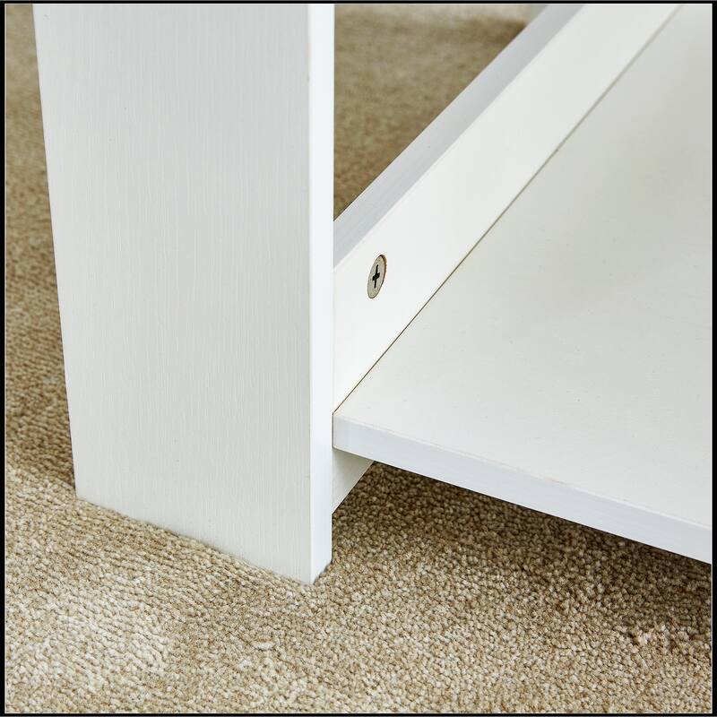 White MDF Double Layered Coffee Table